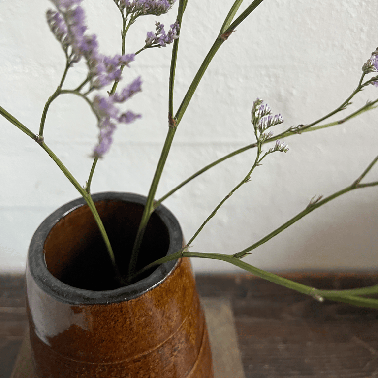 Vase, med brun glasur billede 3