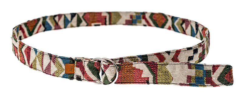 Bælte i skønt farvedesign med dobbelt-ring spænde billede 2