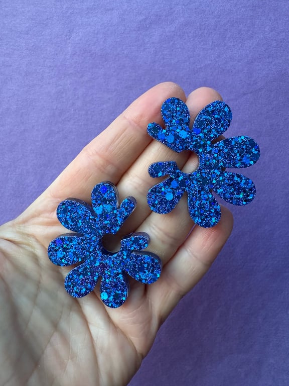 Fleur i blå glimmer