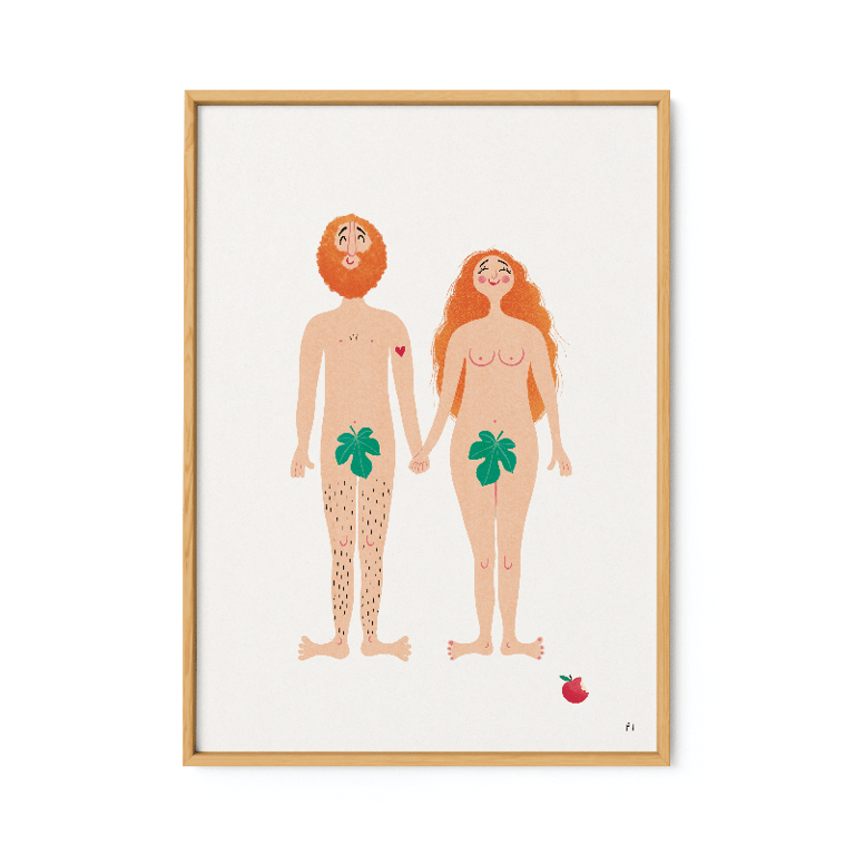 Eva &amp; Adam – orange – plakat billede 2