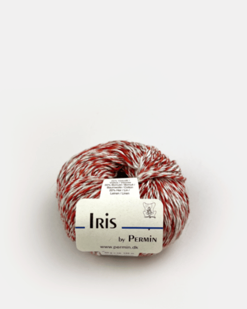 Kit: Bluse med løftede masker i flamé garnet Iris (15)