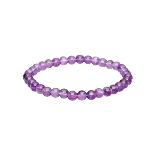 Lilla armbånd lavet af runde ametystperler på elastisk snor. (3)
