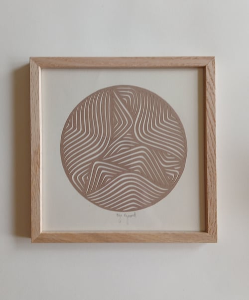 20x20cm, papercut, nougat, indrammet 