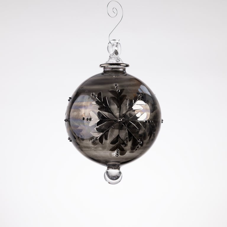 JULEKUGLE DESIGN 1007 SMOKE MED HVIDGULD billede 2