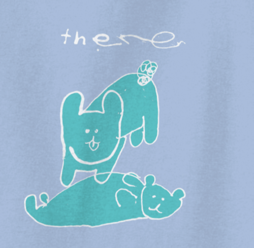 There, My Pet, T-shirt, Powder Blue w. Green Print (2)