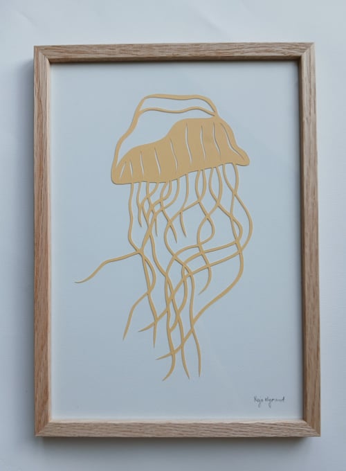 Gople nr 91, støvet gul, indrammet 