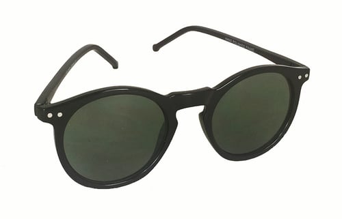 Sort rund modesolbrille i unisex design (1)