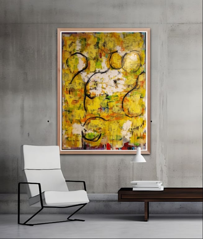 #1174 Maleri 100X140 cm  SOLD billede 4