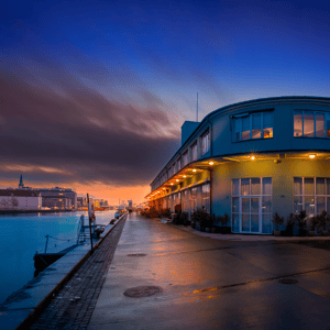 Solnedgang over Københavns havn – produktbillede