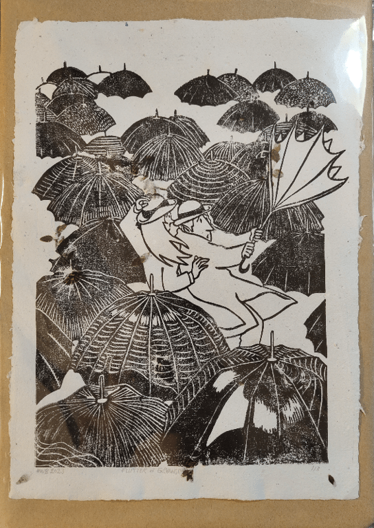 DeCay &amp; Shivers: Flutter of Exchange - front (lino)
