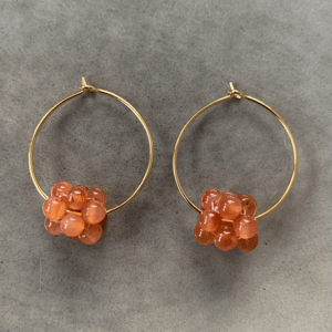 Orange karneol Berries øreringe  – produktbillede