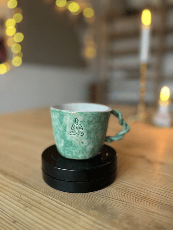 Yogakop med hank, håndmalet