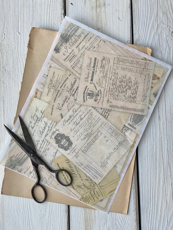 Decoupage papir - Franske regninger.