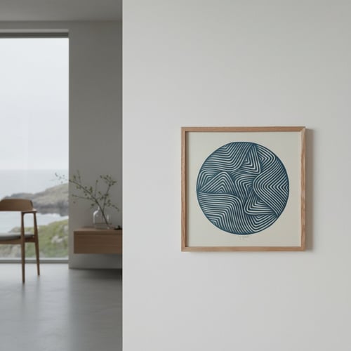 30x30cm papercut, petrol, indrammet 