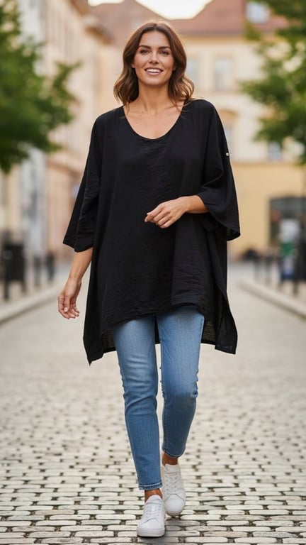 Anita viscose Tunic/dress. Black. Onesize 38-48. (2)