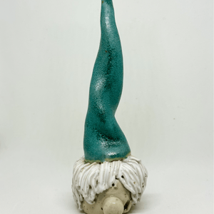 Nisse med jadegrøn hue og hvidt hår – produktbillede