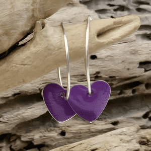 Emalje hjerter - små lilla. – produktbillede