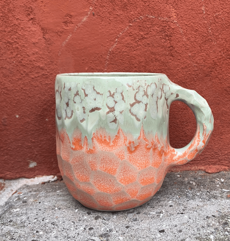 Facetskåret unika kop med hank  billede 4