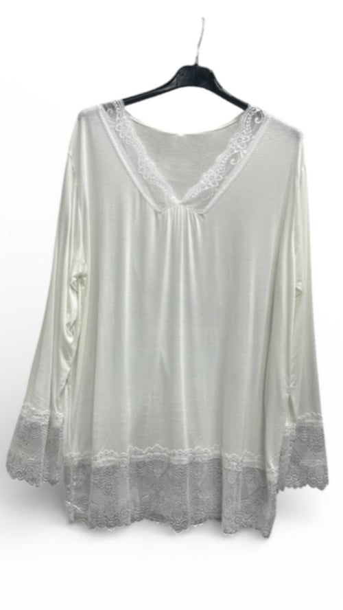 Maggie basic blouse, Creme. Findes i str 36-48. (2)