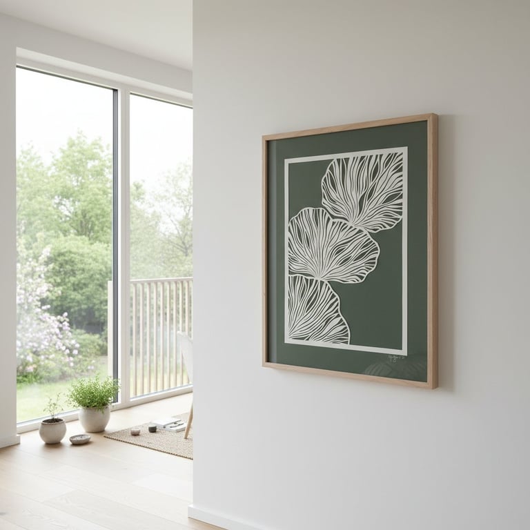 40x50cm papercut, indrammet 