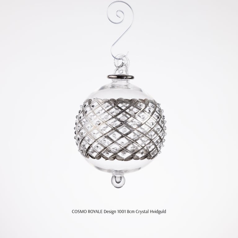 JULEKUGLE DESIGN 1001 KRYSTAL MED GULD ELLER HVIDGULD