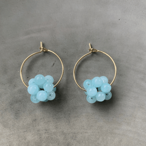 Turkisfarvet jade Berries øreringe  – produktbillede