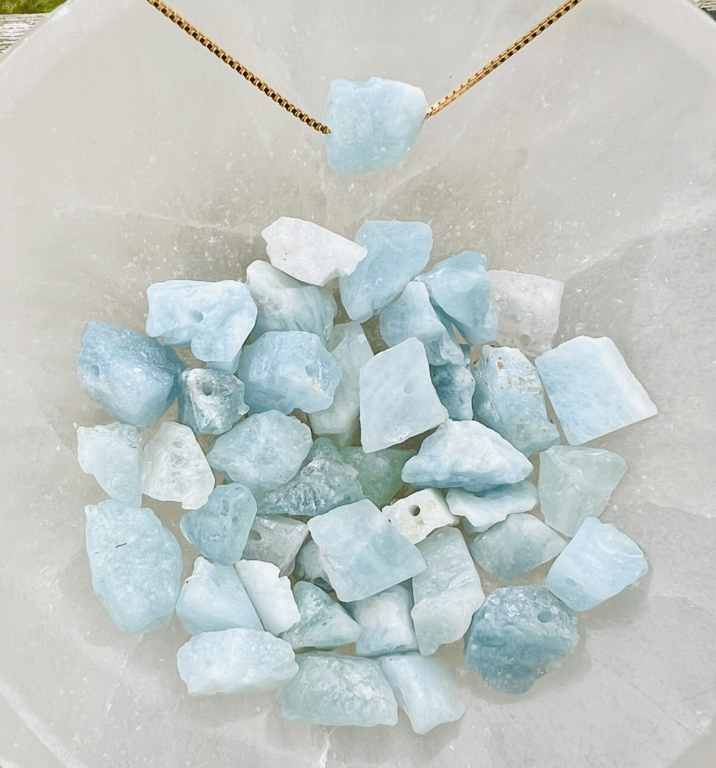 Akvamarin- RAW vedhæng billede 2