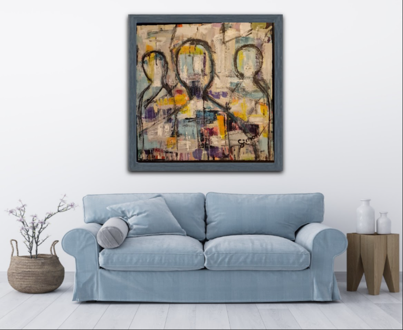 #1143 Maleri 100X100 cm  SOLD billede 5