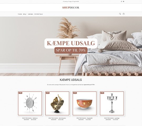 Minimalistic design skabelon - Shup webshop