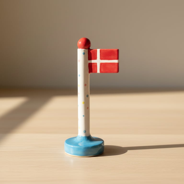 Flag med prikker. 12 cm