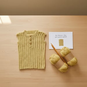Kit: Babyvest - Elise garn og trykt opskrift – produktbillede