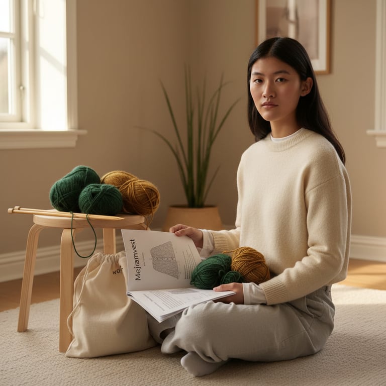 Kit: Mejramvest i Finuld og Alpaca silk  (5)