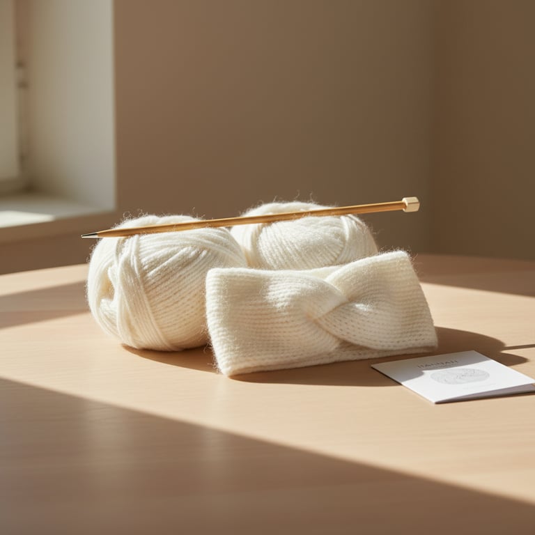 Kit: Pandebånd i Hannah garn (Cashmere, Silke og Merinould)