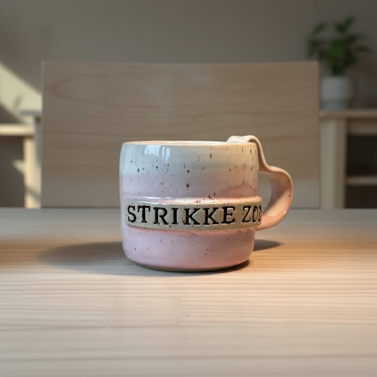 Strikke zone krus, 320 ml. H: 7,5 cm