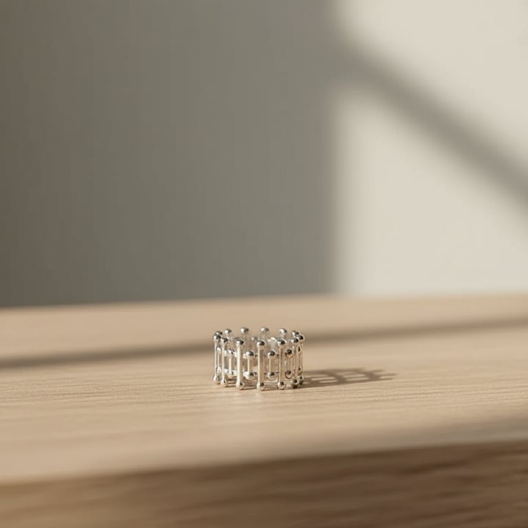 Design Ring i Sølv - Justerbar billede 2