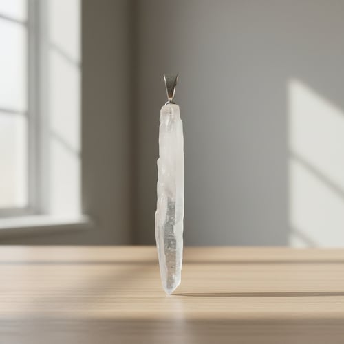 BP Lemurian kvarts vedhæng med laserspids