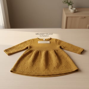 Opskrift: MÆLKEBØTTEKJOLE fra PetiteKnit – produktbillede