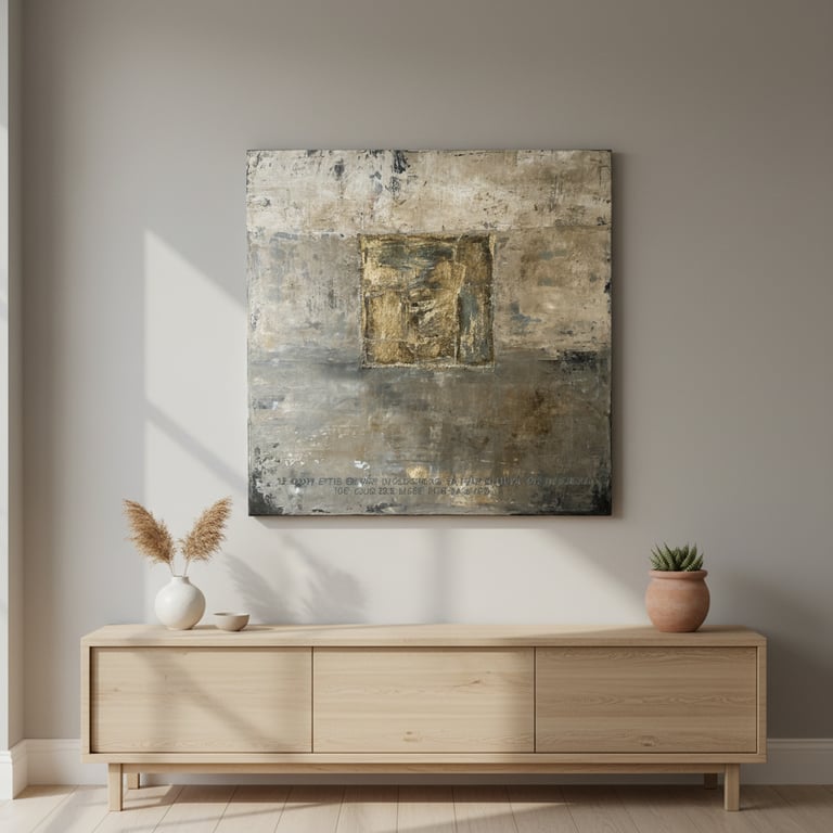 MALERI 100x100 - SE GODT EFTER OG VÆR NYSGERRIG SÅ FÅR DU ØJE PÅ ALT DET DEJLIGE DER LIGGER INDE BAGVED 