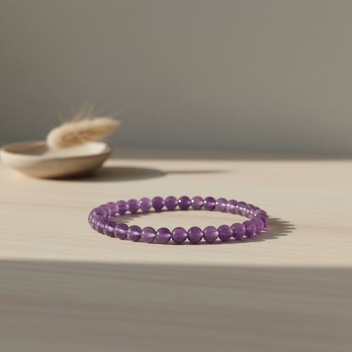 Ametyst krystalarmbårnd 6 mm