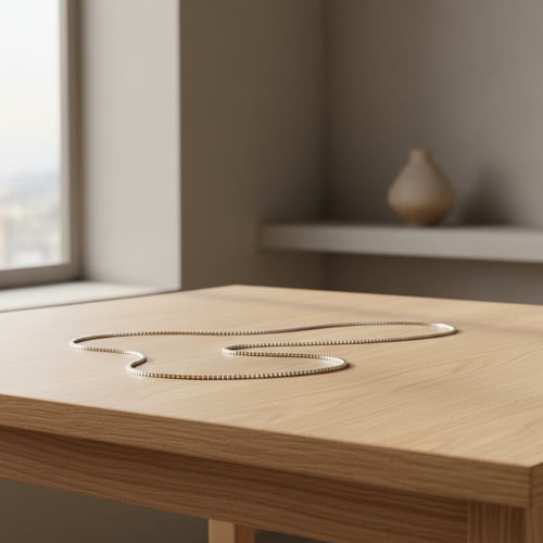 Firkantet 925 Sterling sølvkæde – 40 cm