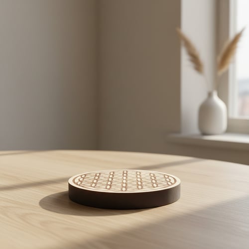 Cirkulær Alterbase - Livets Blomst 8 cm (Træ)