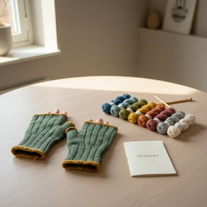 Kit: Pulsvarmere - opskrift og garn i 15 valgfrie farver  – produktbillede