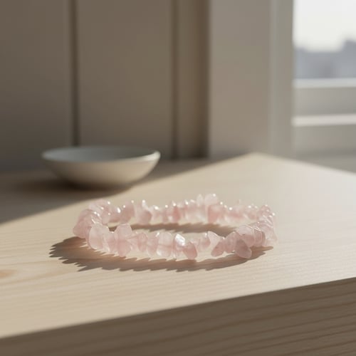 Rosenkvarts Chip Armbånd