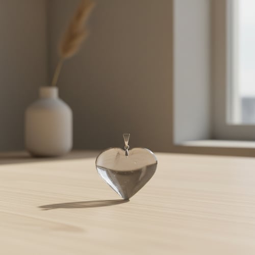 Røgkvarts hjerte vedhæng