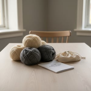 Kit: Garn og opskrift til Sesam Raglan Sweater i Alpaca Silk og Finuld – produktbillede