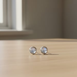 Moonstone Øreringe i 925 Sterling Sølv  – produktbillede