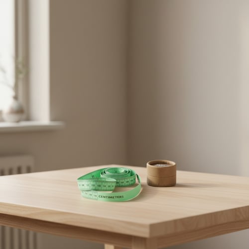 Tilbehør: Målebånd (cm mål) i lækker rund æske