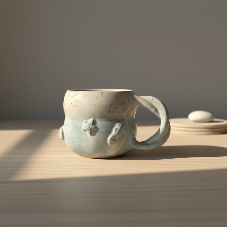 Strand kop, 280 ml. H: 7,5 cm