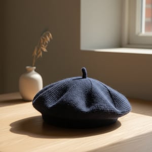 Opskrift: Baret/alpehue  ”sew as you go - og vendepinde” teknik – produktbillede