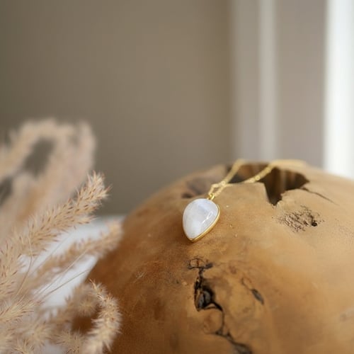 Månesten halskæde - dråbe